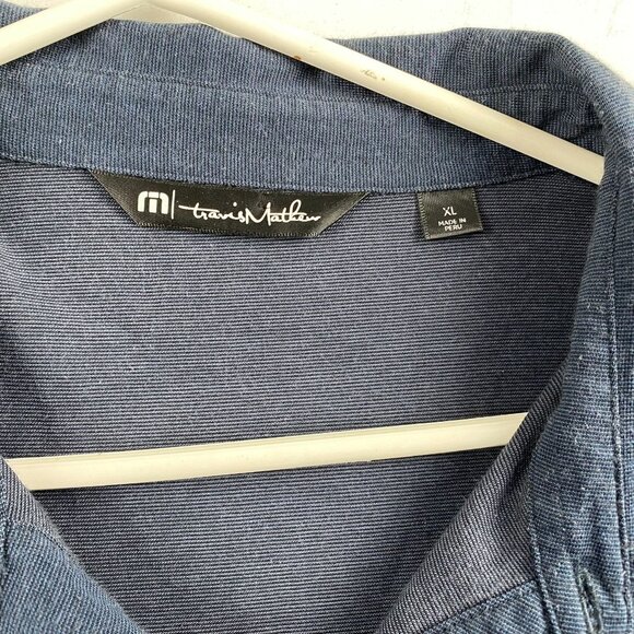 Travis Mathew Men's XL Polo Shirt Navy Blue Cotton Poly Blend - Picture 5 of 11